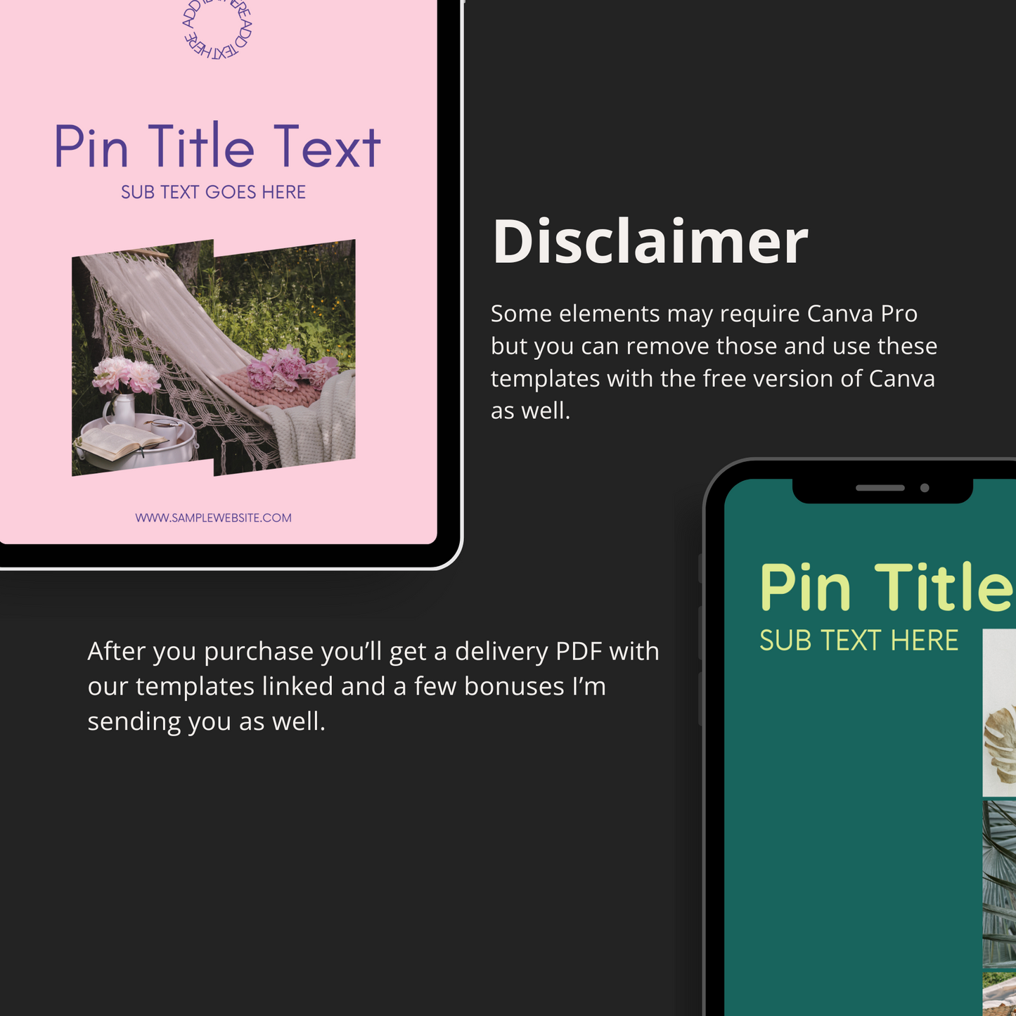 Dual Toned Aesthetic Pinterest Templates for Canva