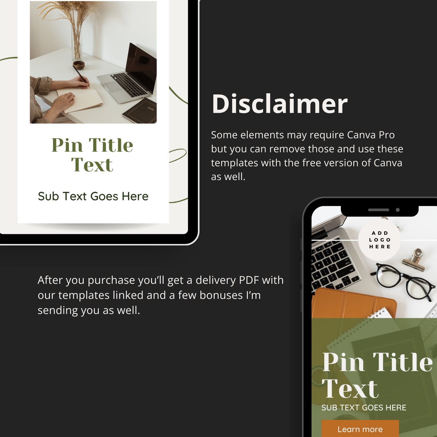 Elegant Pinterest Templates for Canva