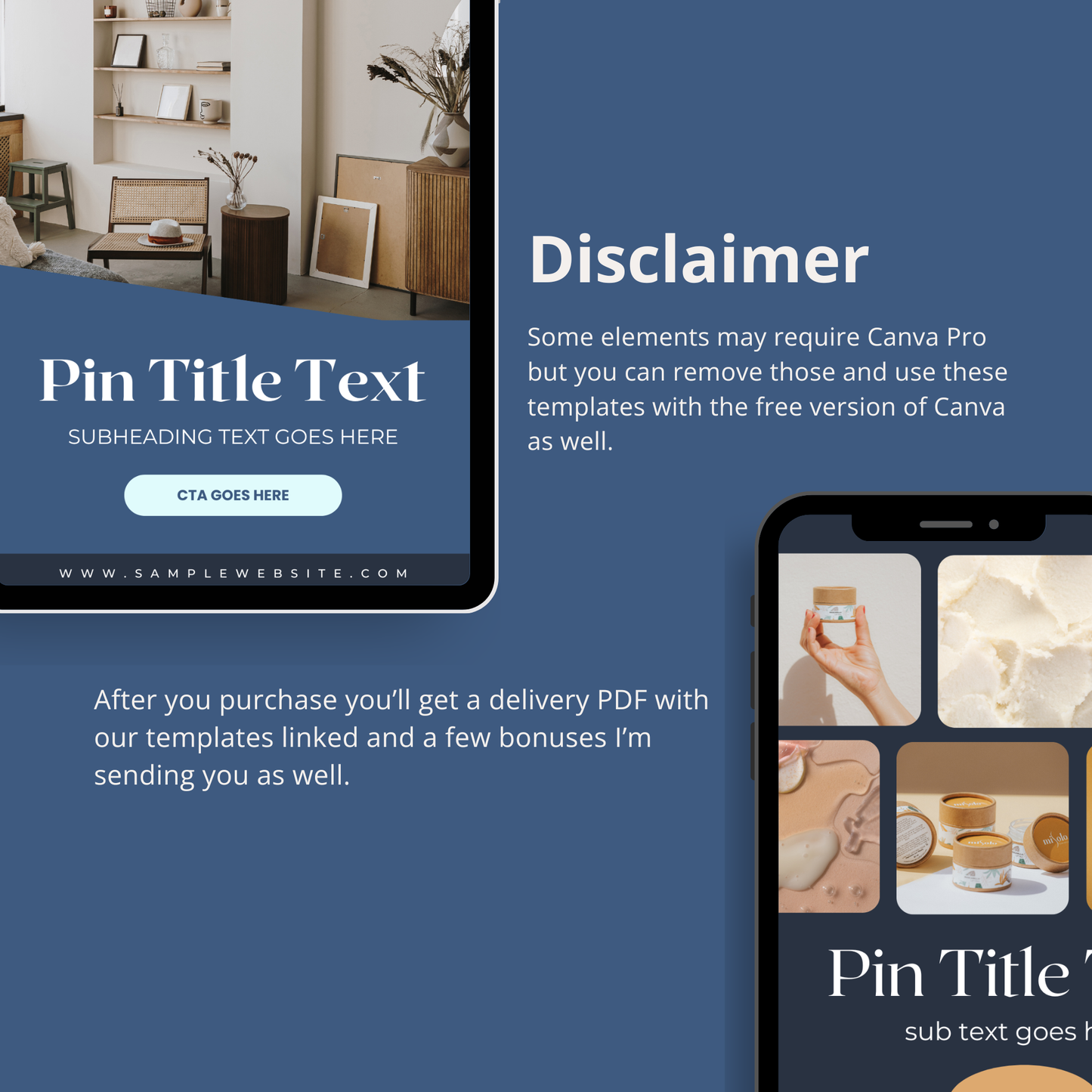 Pinterest Product Pin Templates for Canva