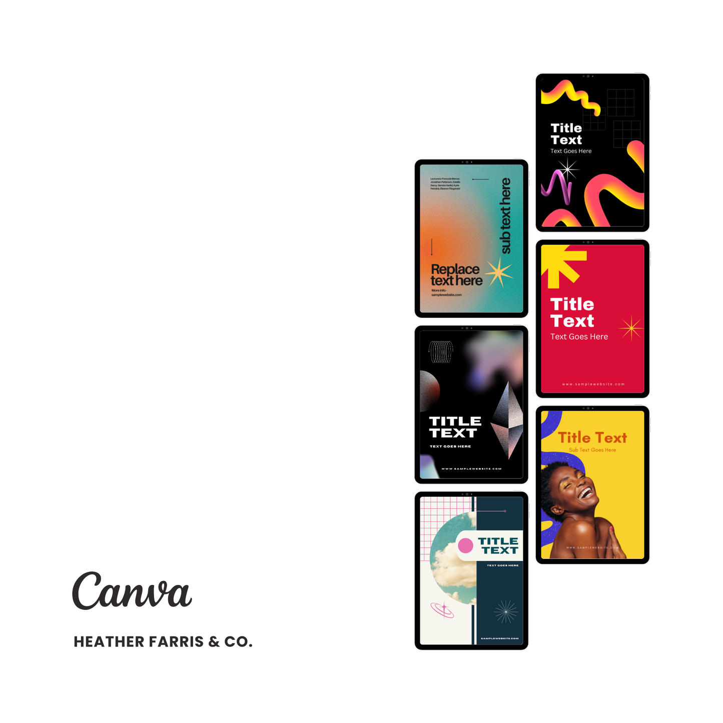 Aesthetic Color Block Pinterest Templates for Canva