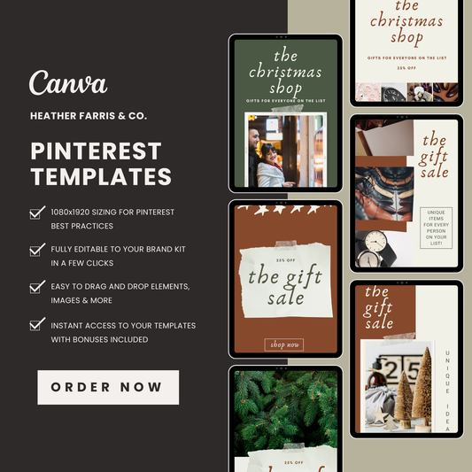 Christmas Gift Guide Pinterest Pin Templates for Canva