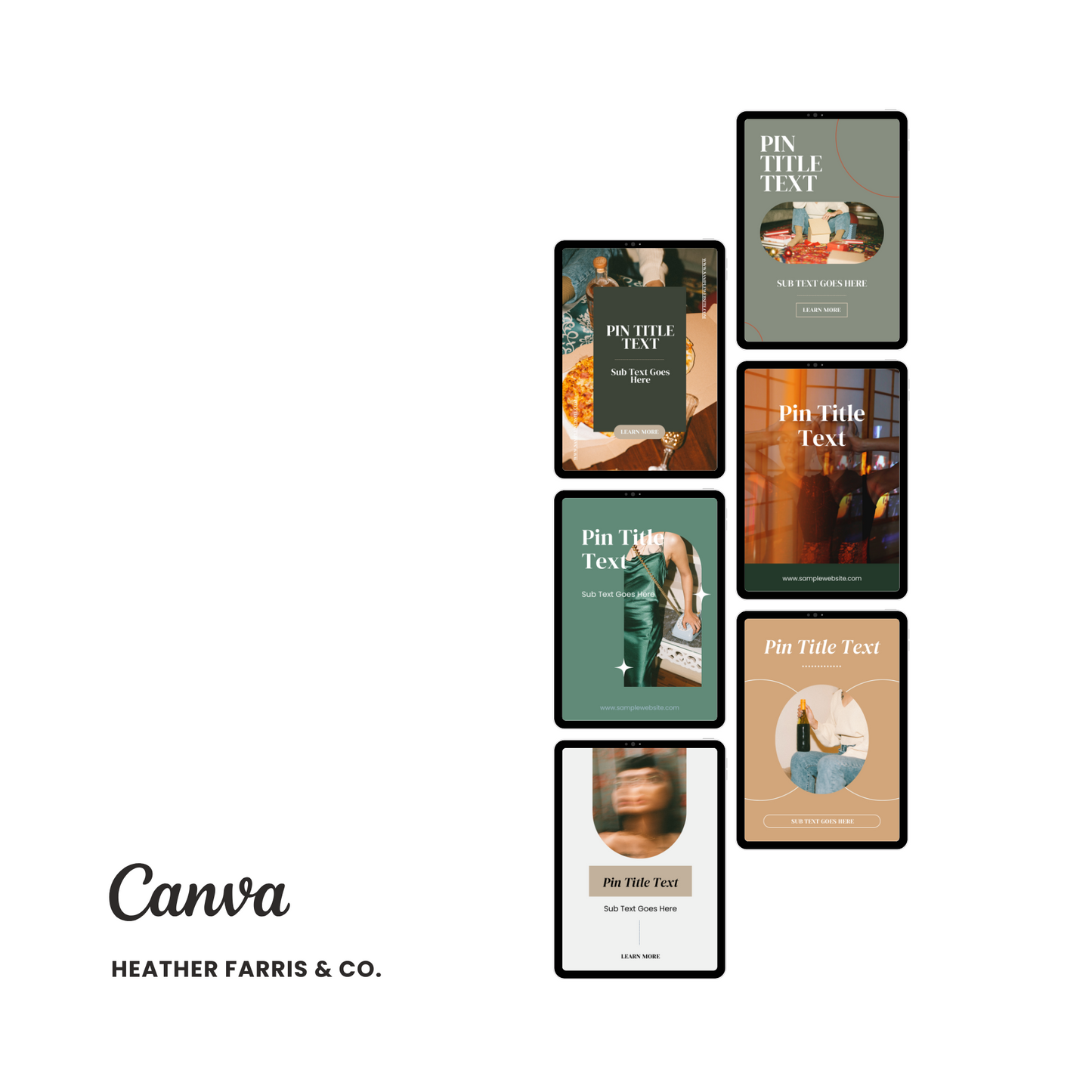 Aesthetic Editorial Pinterest Templates for Canva