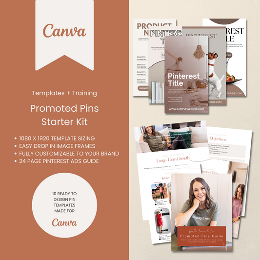 Pinterest Ads Starter Pack + Pinterest Ads Templates for Canva