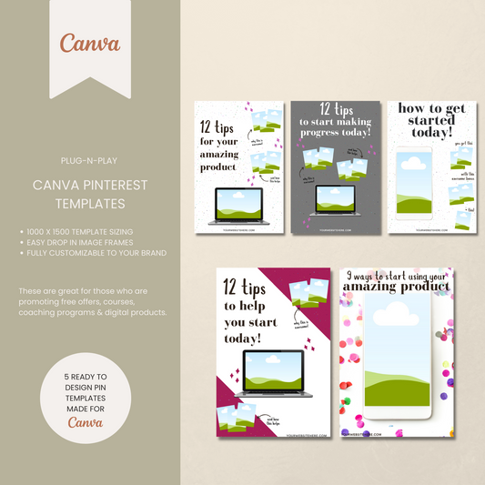 Service Provider & Course Creator Confetti Pin Templates for Canva