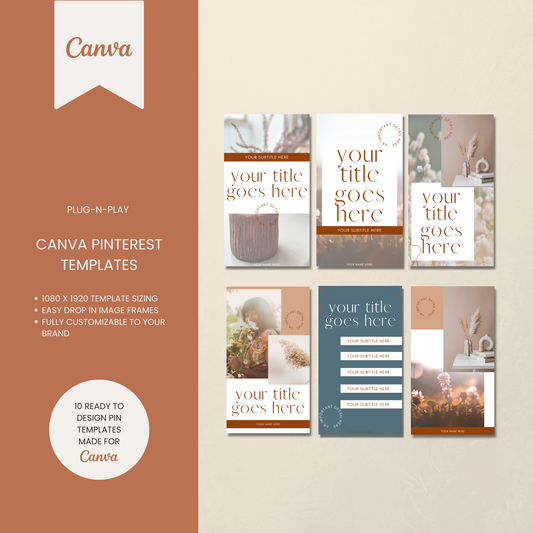 Boho Pinterest Templates for Canva V2