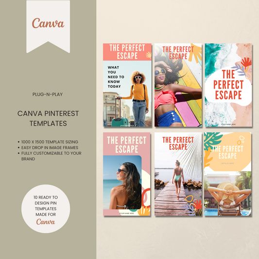 Bright Summer Fun Pinterest Templates for Canva