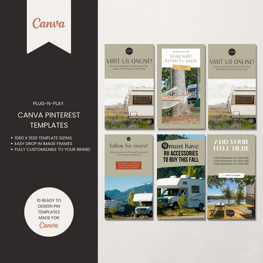 Blog Themed Multi-Page Pin Templates for Canva