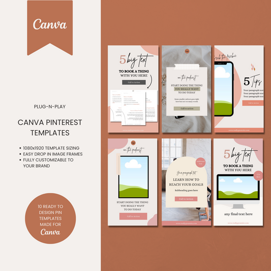 Minimalist Pinterest Templates for Canva