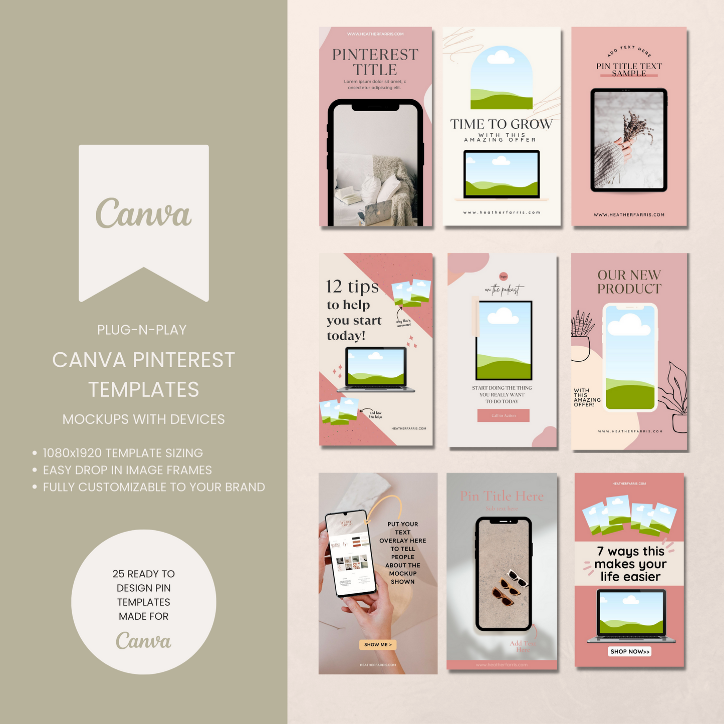 Pinterest Pin Templates for Digital Products Mega Pack