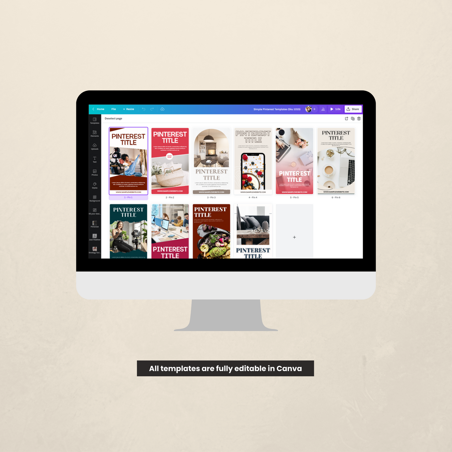 Simple Pinterest Templates for Canva