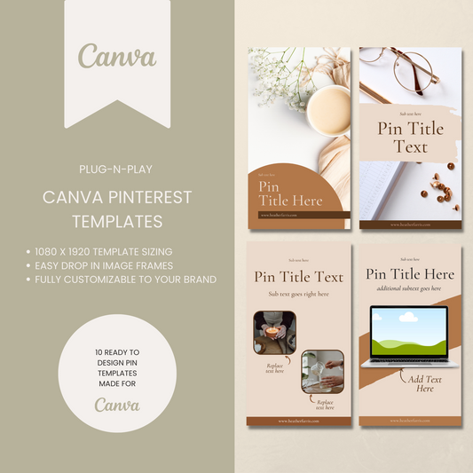 Boho Themed Pinterest Templates for Canva