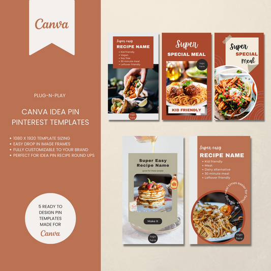 Food Blogger Pinterest Pin Templates