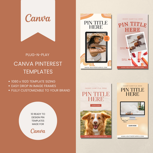 Retro Pinterest Templates for Canva